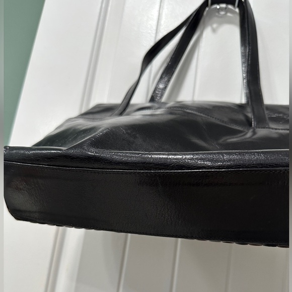 Vintage Pistore Italian Chic Black Woven Leather Shoulder Bag - Picture 8 of 13